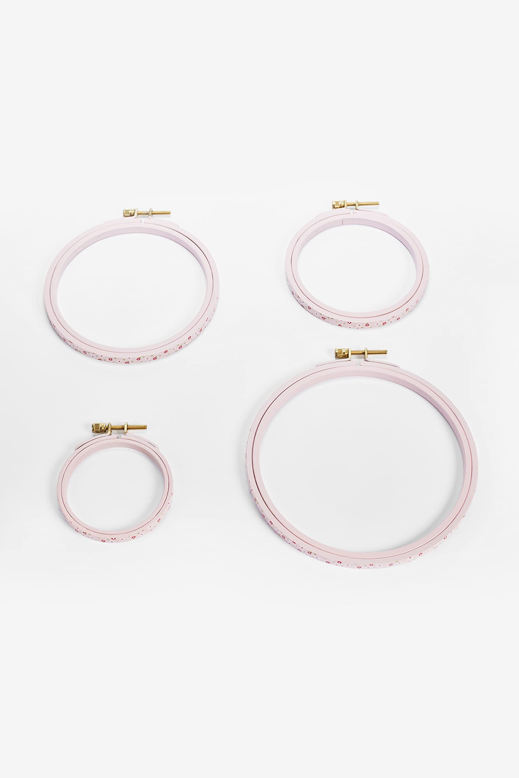 DMC MP001/105 Pink Round Embroidery Drums, Wood, Pink, 10.5 x 1.5 x 10.5 cm