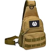 TORCH Crossbody Chest Bag Outdoor Sport Tactical MOLLE Backpack Shoulder Sling Travel Pack for Every Day Carry V2 (Desert)