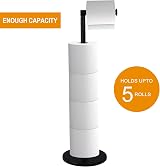 Crystals Free Standing 2-in-1 Toilet Roll Holder Black Stainless Steel view 6