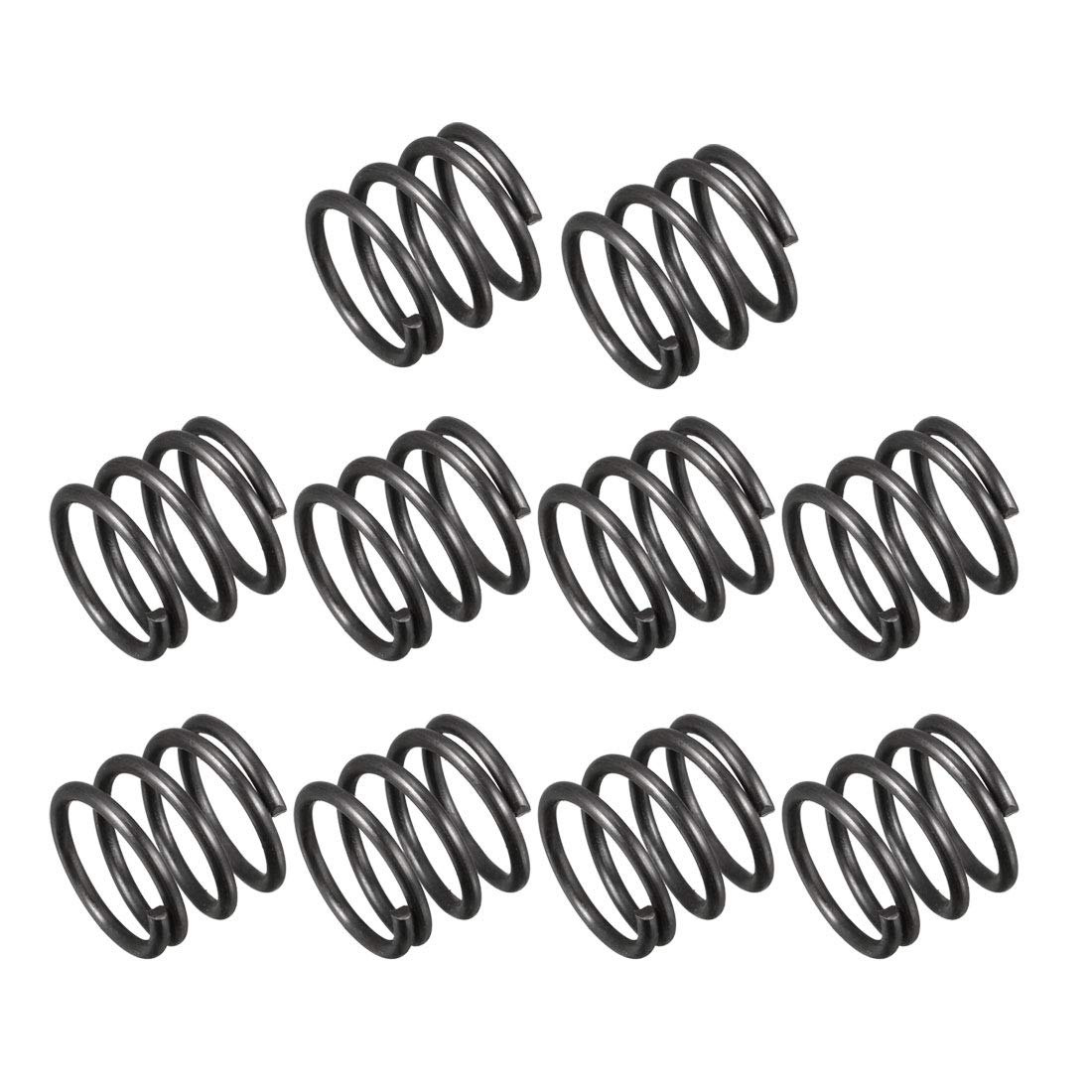 sourcingmap Compression Spring - 1.2mm Wire Dia , 12mm OD , 10mm Free Length Spring Steel Extension Spring,Black,10Pcs