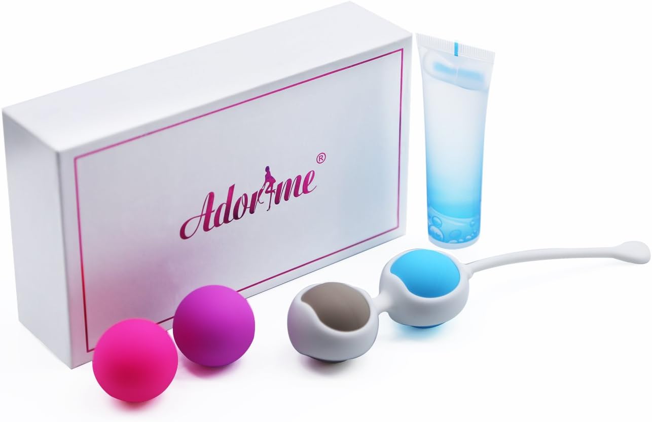 Adorime Kegel Exercise Weights - Ben Wa Kegel Balls Weighted Exercise Kit for Beginner - Doctor Recommended Tightening Training System for Women, Bladder Control & Pelvic Floor Exercises (4-Piece Set): Health & Personal Care