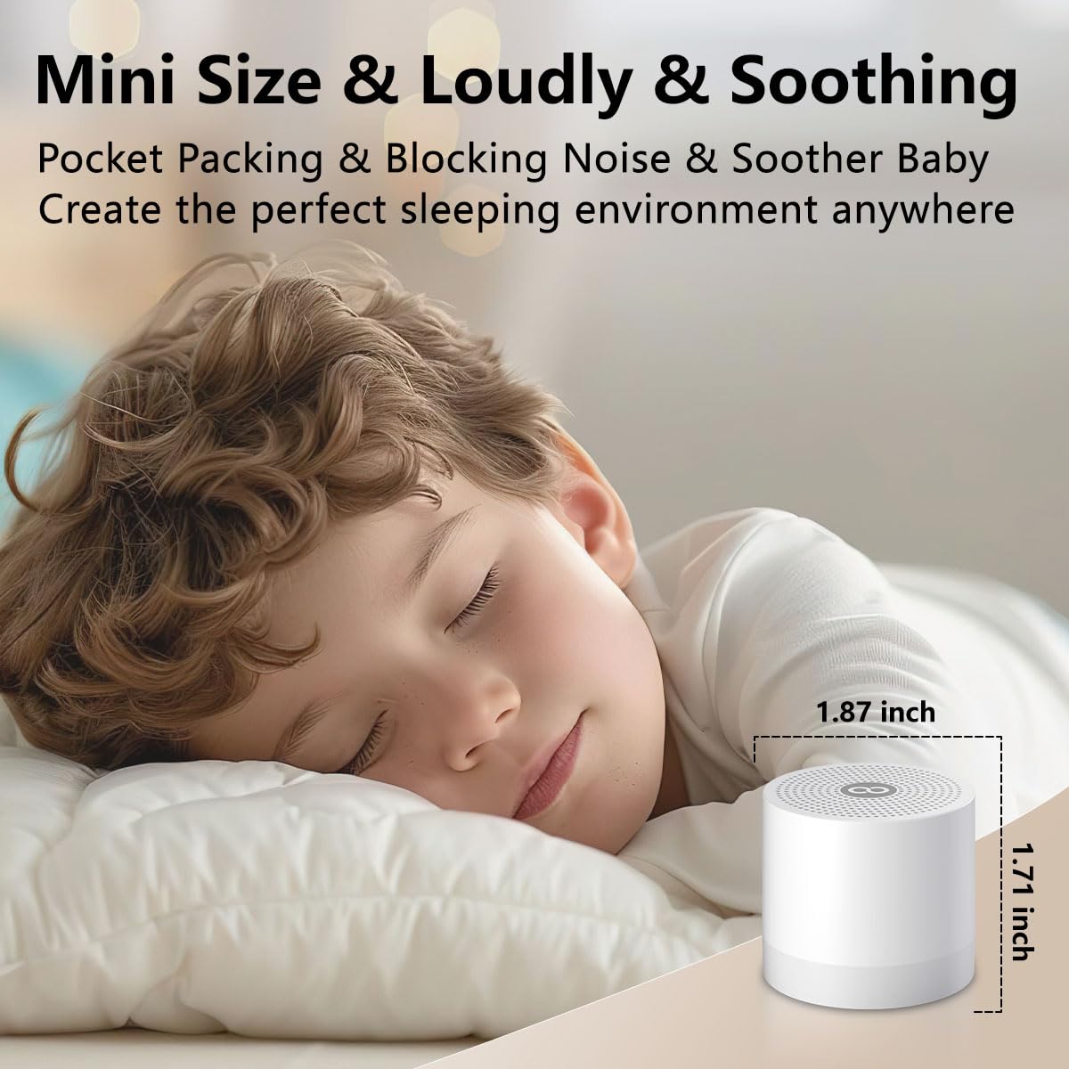 Portable Sound Machine Mini White Noise Machine with 30 Soothing Sounds for Newborn Baby Kids Adults Rechargeable Sleep Brown Noise Machine 4 Timers Memory Function for Travel Camping Home Office