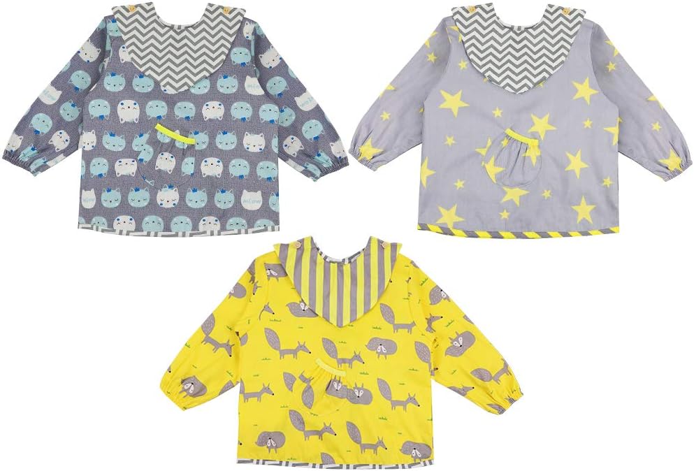 baby weaning bibs with sleeves