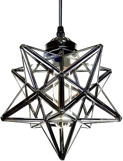 Amazon 億兆堂 引っ掛け式 照明 ペンダントライト 直径 cm 1灯 照明器具 電気 天井照明 ダイニング リビング 北欧 星 星型 子供部屋 アジアン トイレ 玄関 レトロ かわいい おしゃれ 天井 アンティーク インテリア Fcm 透明 億兆堂