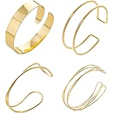 phnydreg 4Pcs Arm Cuff Cross Open Wide Wire Upper Arm Bracelets Jewelry for Women