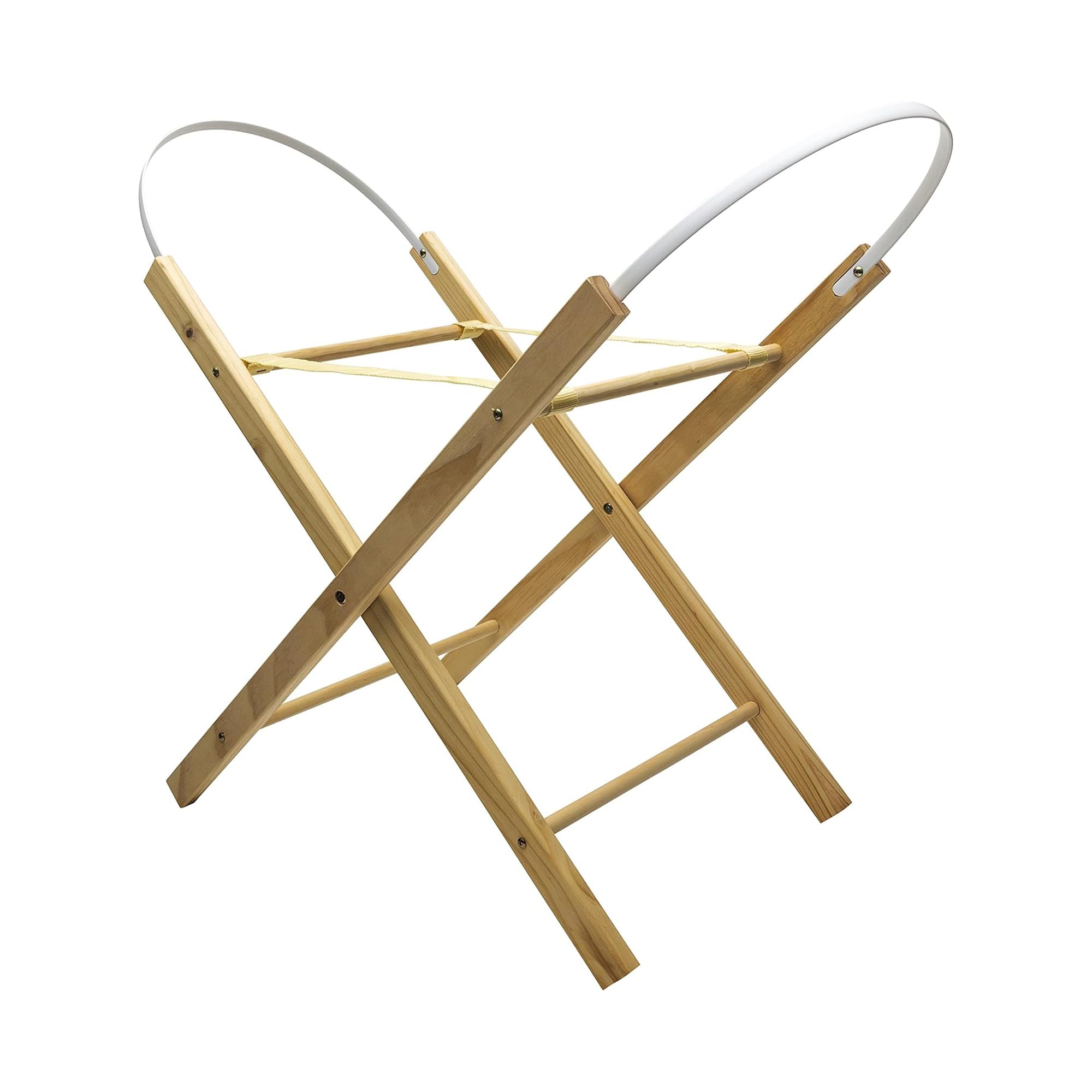 Kinder Valley Moses Basket Stand - Natural Solid Pinewood, Folding Moses Basket Stand, Fits Majority of Moses Basket, Folding Stand for Wicker & Palm Moses Baskets | (Opal Natural)
