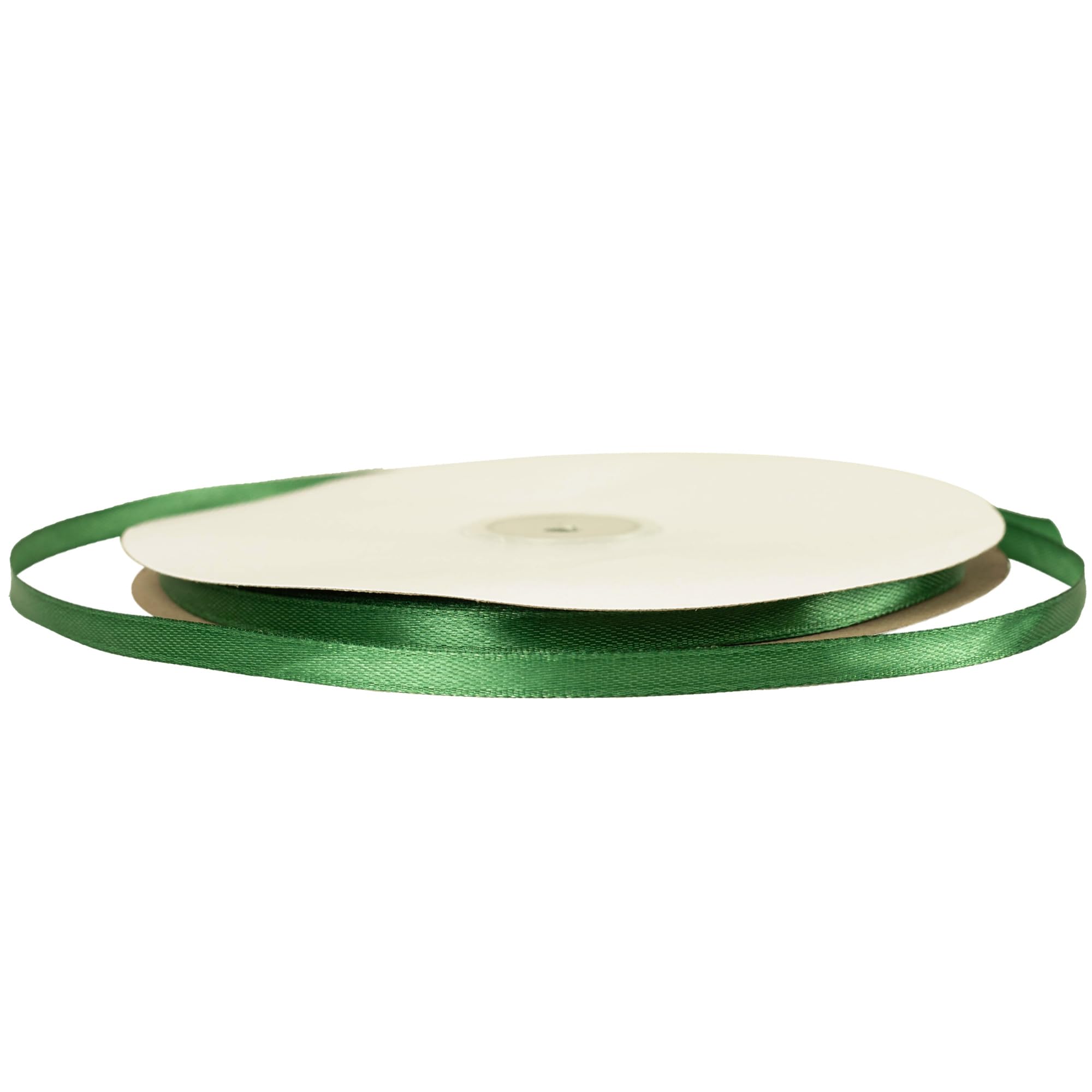 91m x 6mm Thin Dark Green Ribbon Christmas Ribbon for Gift Wrapping, 1/5 inch Slim Green Satin Ribbon for Christmas Wrapping Present Cake Xmas Tree Hair Bow Bouquet Crafts Decorations