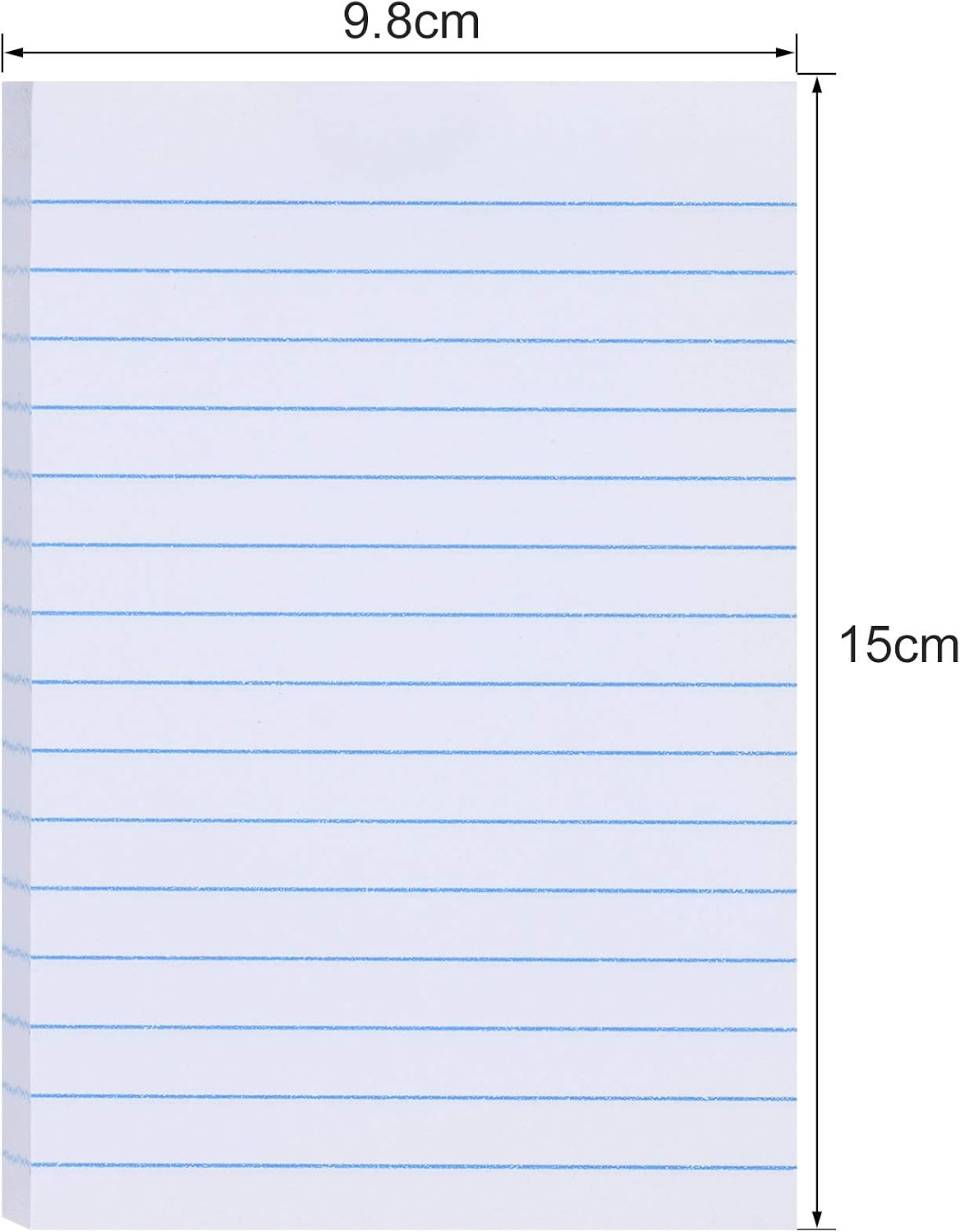 ZCZN Lined Sticky Notes, 98mm x 150mm, 600 Sheets, 100 Sheets/Pad, White, Ideal for Desk Office, School and Memos - Image 3
