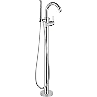 Delta Faucet Trinsic Floor-Mount Freestanding Tub Filler with Hand Held Shower, Chrome Bathtub Faucet, Tub Faucet, Chrome T47