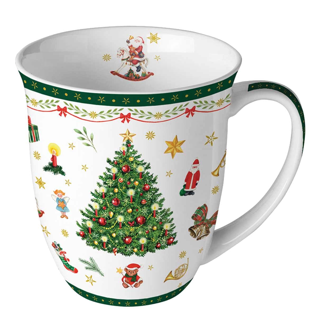 Ambiente 0.4 Litre Fine Bone China Christmas Tree Mug, White