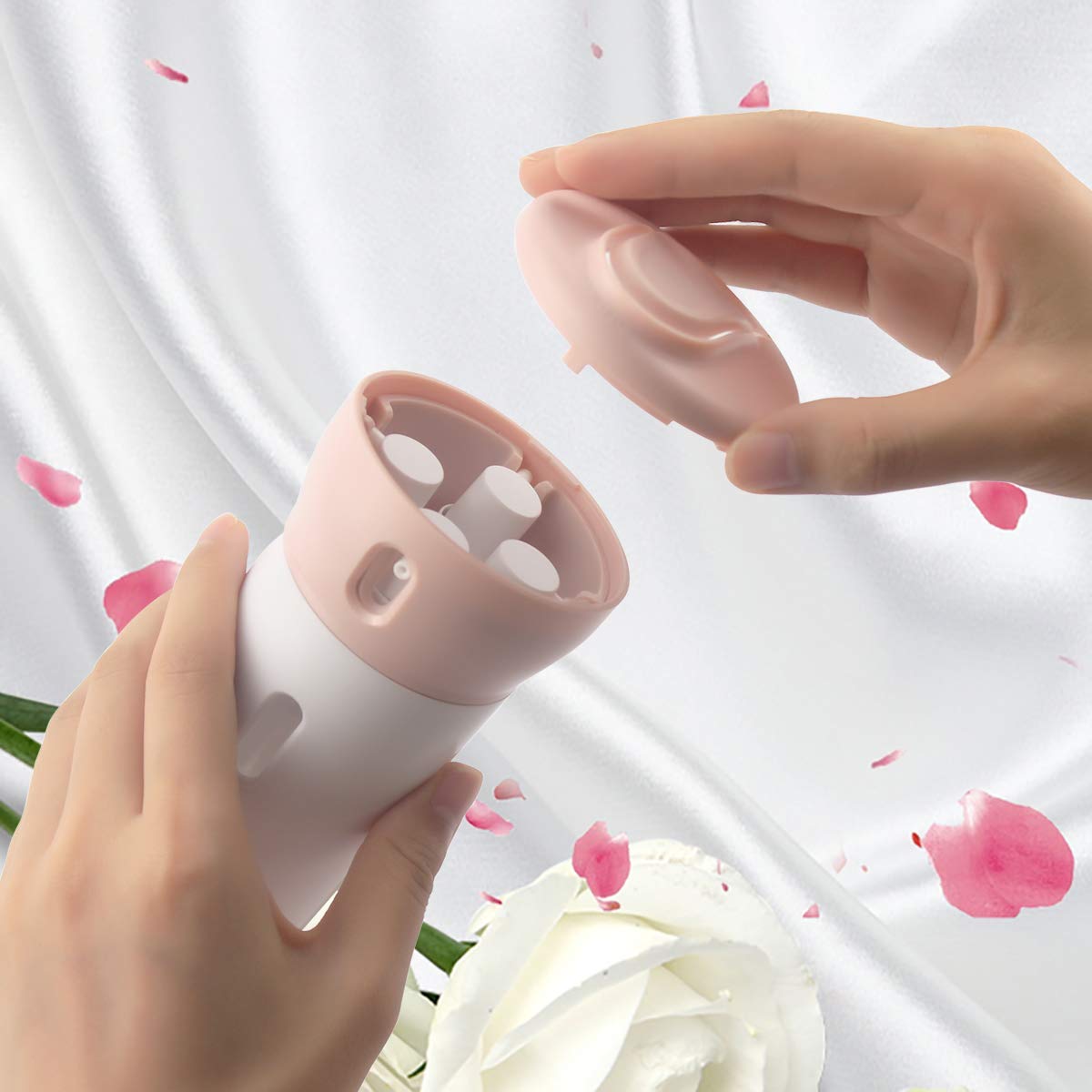 Travel Bottles Set, AIRERA 4-in-1 Organized Leak Proof Travel Size Toiletries, Refillable Travel Liquid/Lotion Container Kit - TSA Approved (Pink)