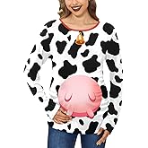 Halloween Women Pregnancy Maternity Pregnant Cow Costume Funny Breastfeeding Shirt Cow L