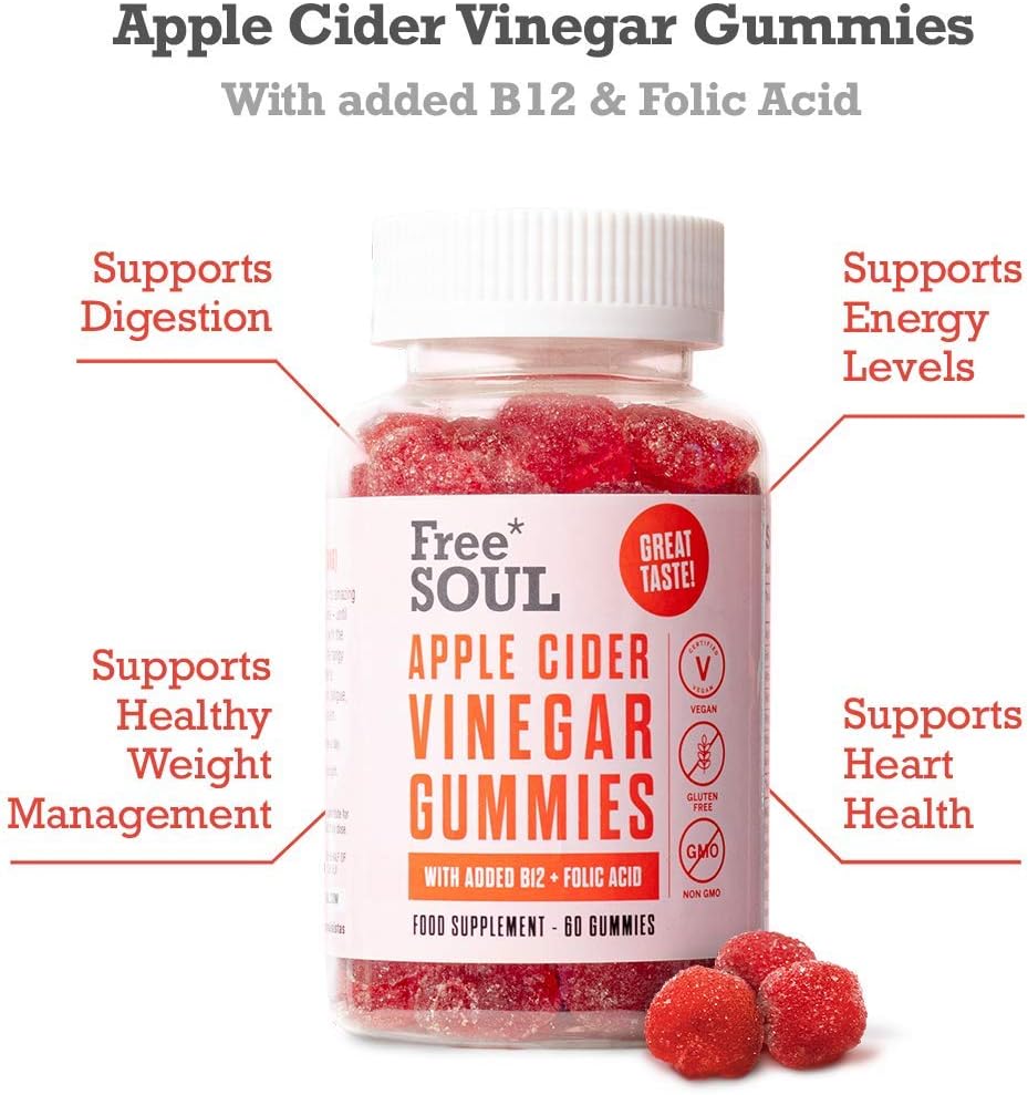 Apple Cider Vinegar Gummies with The Mother 1000mg, Red, 60 count (Pack of 1) - Image 4
