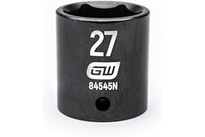 GEARWRENCH 1/2" Drive 6 Pt. Standard Impact Socket, 27mm - 84545N