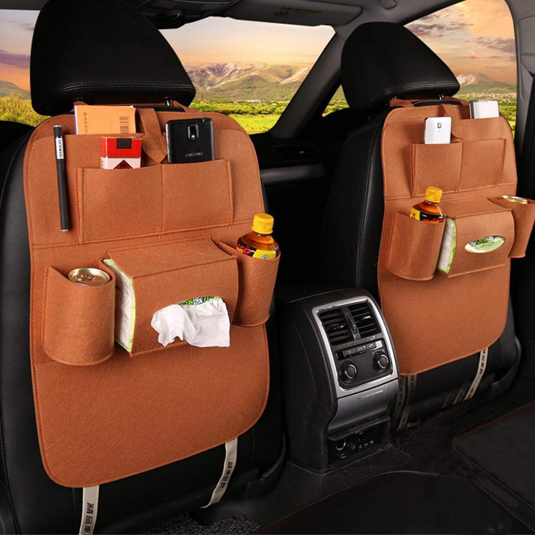 Bibmmo Car Seat Storage Bag Auto Multi-Pocket Felt Covers Organizer Storage Holder Seat Back Organizers
