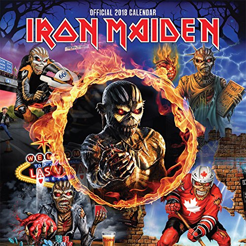 Iron Maiden 2018 12 x 12 Inch Monthly Square Wall Calendar by Global, Heavy Metal Rock Music Band (Multilingual Edition)