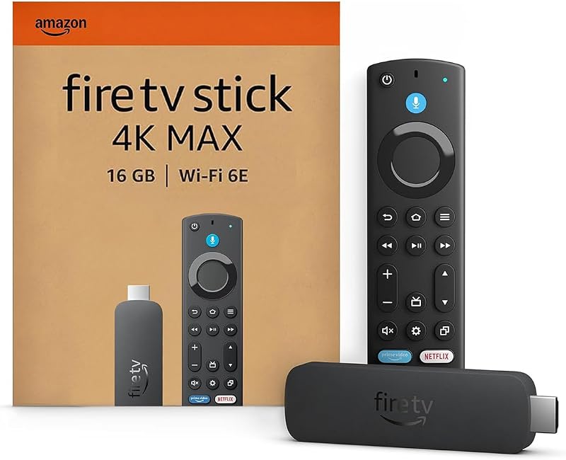 Amazon fire tv stick 4k máx. | dispositivo de streaming compatível com wi-fi 6e e ambiente de fundo