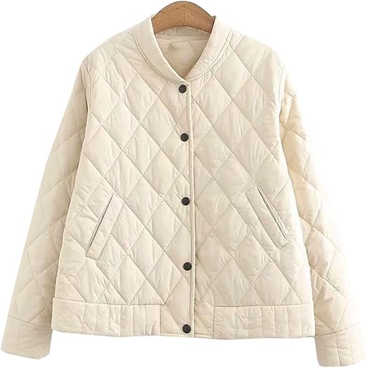 logo button diamond quilted jacket
