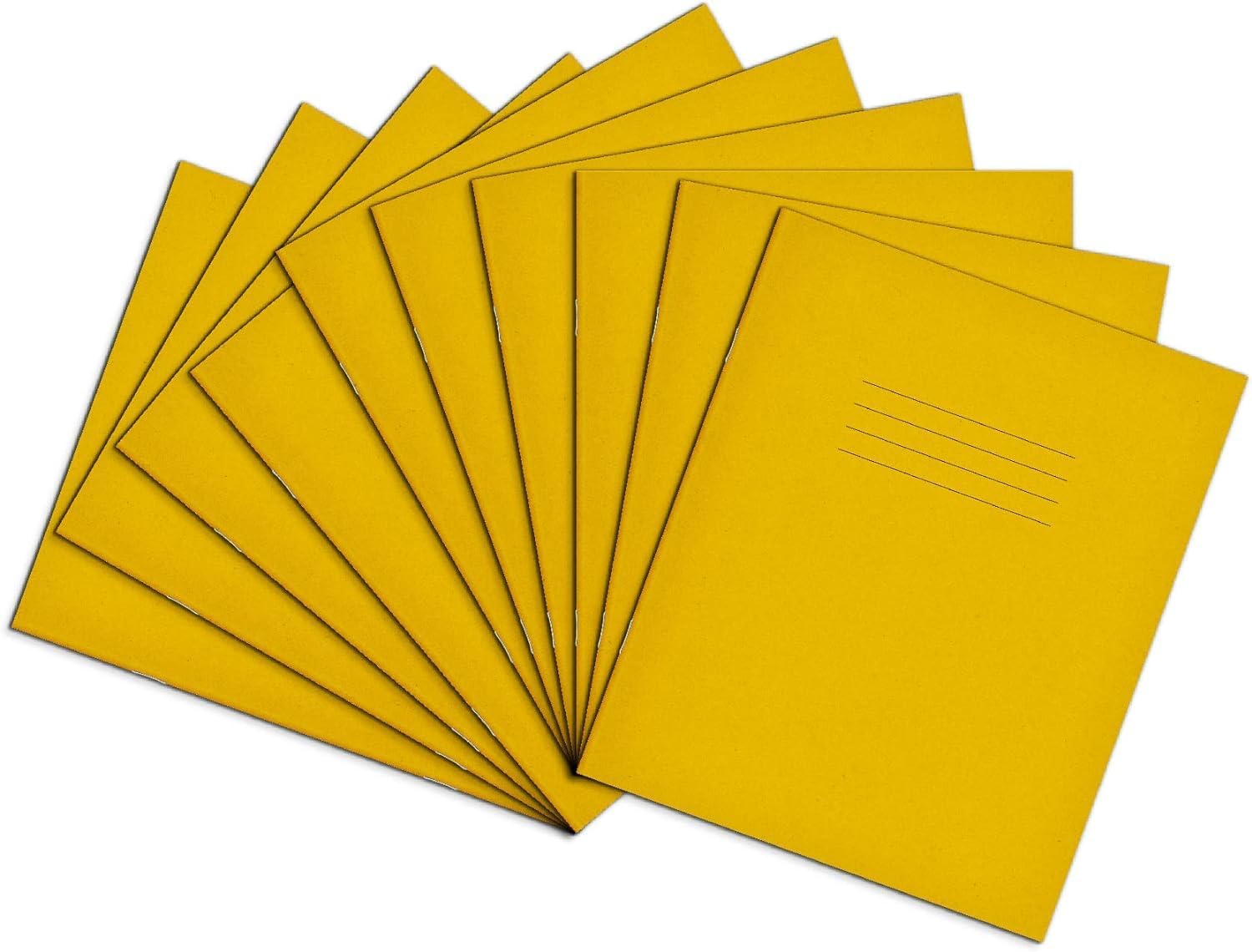 Rhino 8 x 6.5 Exercise Books, 32-Page / 15mm Lined with Blank Alternate Pages Notebook, 10-Pack, Writing Book, Office & School Stationery Supplies, Yellow