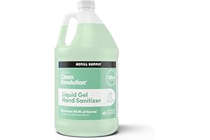 Clean Revolution Liquid Gel Hand Sanitizer, 128 Fl. Oz Refill Supply Container| Eliminates 99.9% of Germs | Gentle & Aloe Enriched | 70% USP Medical Grade Ethanol, Medical Facility Compliant