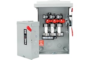 JINDOUZI 3P 60Amp 110/240V 3 Wire Fusible Heavy Duty Safety Switches，Ac Disconnect Switches Box，Quick Disconnect Safety Switch，Equipped with Fuses