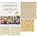 Beeswax Wraps by Myfoodware - Eco Friendly Reusable Food Wraps - Biodegradable & Organic Natural Wraps Create Great Seal Keeps Food Fresh - Recyclable & Sustainable 4 Pack Variety of Different Sizes!