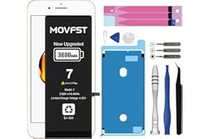 MOVFST Replacement Battery for iPhone 7, Li-ion Polymer 3800mAh High Capacity Battery Fit for iPhone 7 Model A1660 A1778 A177