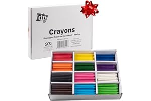 SCS DIRECT IDIY Unwrapped Bulk Wax Crayons 480 Count- 12 Colors (40 Each) Pre-sorted, Paperless, ASTM Safety Tested for Kids, Teachers, Classroom Art Supplies, Non-Toxic Xmas Stocking Stuffers, Holiday Gift Set