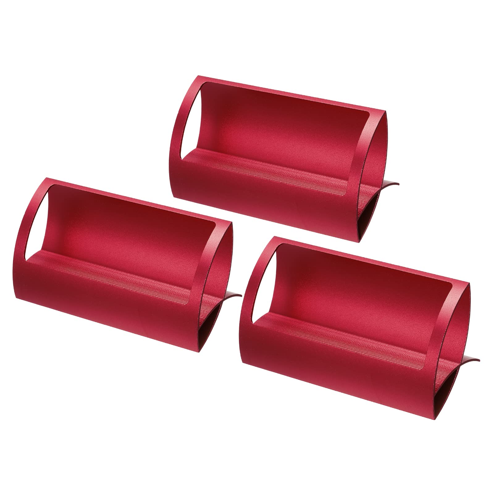 PATIKIL Business Card Holder, 3 Pack Aluminum Name Card Collection Display Stand Organizer for Office Desk, Red