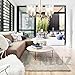 VINLUZ Contemporary 5 Light Chandelier Lighting Brushed Brass Clear Glass Shades Modern Pendant Lamp Rustic Dining Room Lighting Fixtures Hanging Adjustable Wire Semi Flush Ceiling Lights
