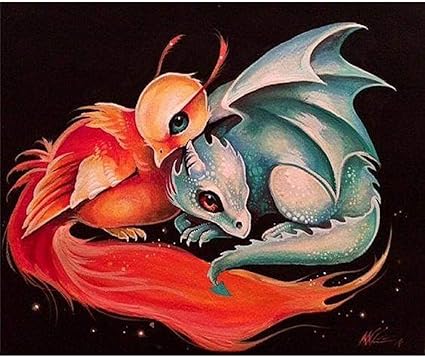 Amazon Com Ice Fire Pterosaur Full Drill Diamond Painting 5d