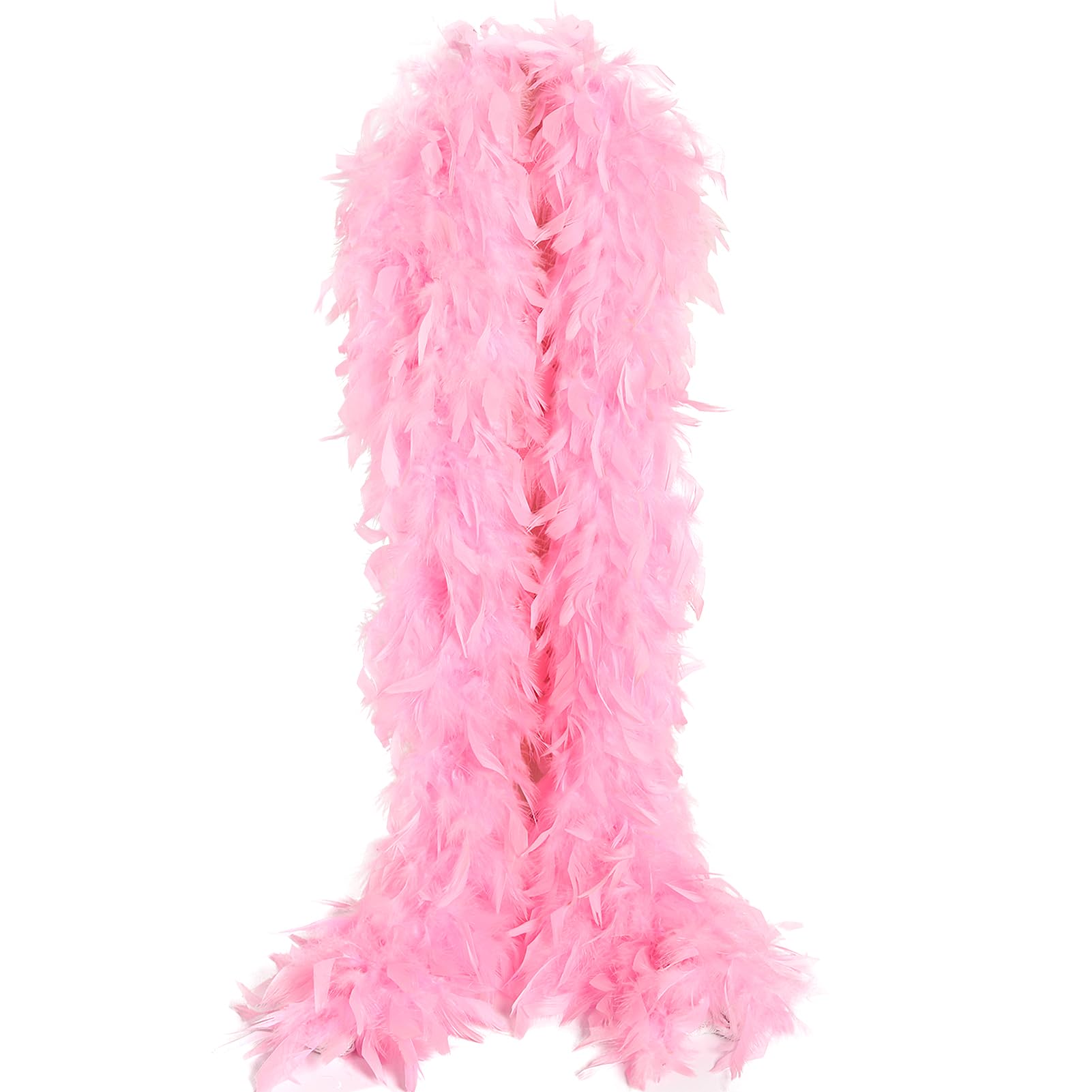 Photo 1 of THARAHT Pink Chandelle Turkey Feather Boa 2Yard 100g for DIY Craft Home Dancing Wedding Party Halloween Costume Decoration Feather Boa