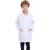 TopTie Kids Lab Coat Scrubs Childrens School Scientists Doctor Role Play Halloween Costume
