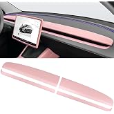 TZYSZDB for Tesla Model Y Juniper &amp; 3 Highland Dashboard Cover Trim (Pink) | for Tesla Model Y accessories, 4PCS pink dash cover for Tesla Model Y Juniper 2025-2026 &amp; Tesla Model 3 Highland 2024-2026