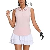 ZANZEA Womens Golf Shirt Sleeveless V Neck Tennis Polo Shirts with Collar Lightweight Quick Dry Athletic Tops for Women