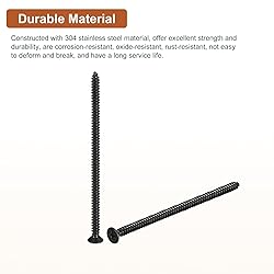 DTGN 100Pcs #10x4" Flat Head Wood Screws, 304