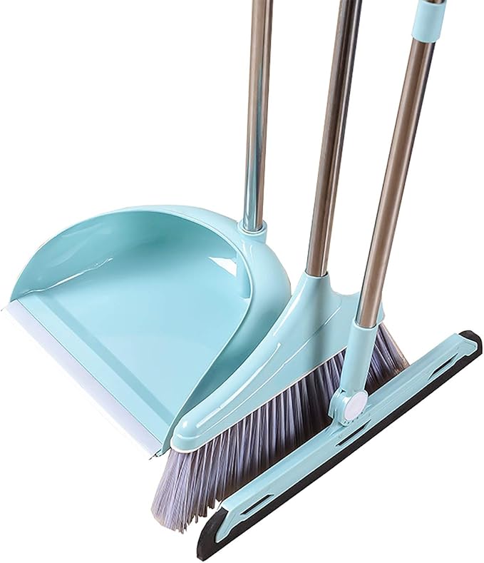 Dustpan And Broom Set with Long Handle, Sweeping Broom Cleaning Kit 180