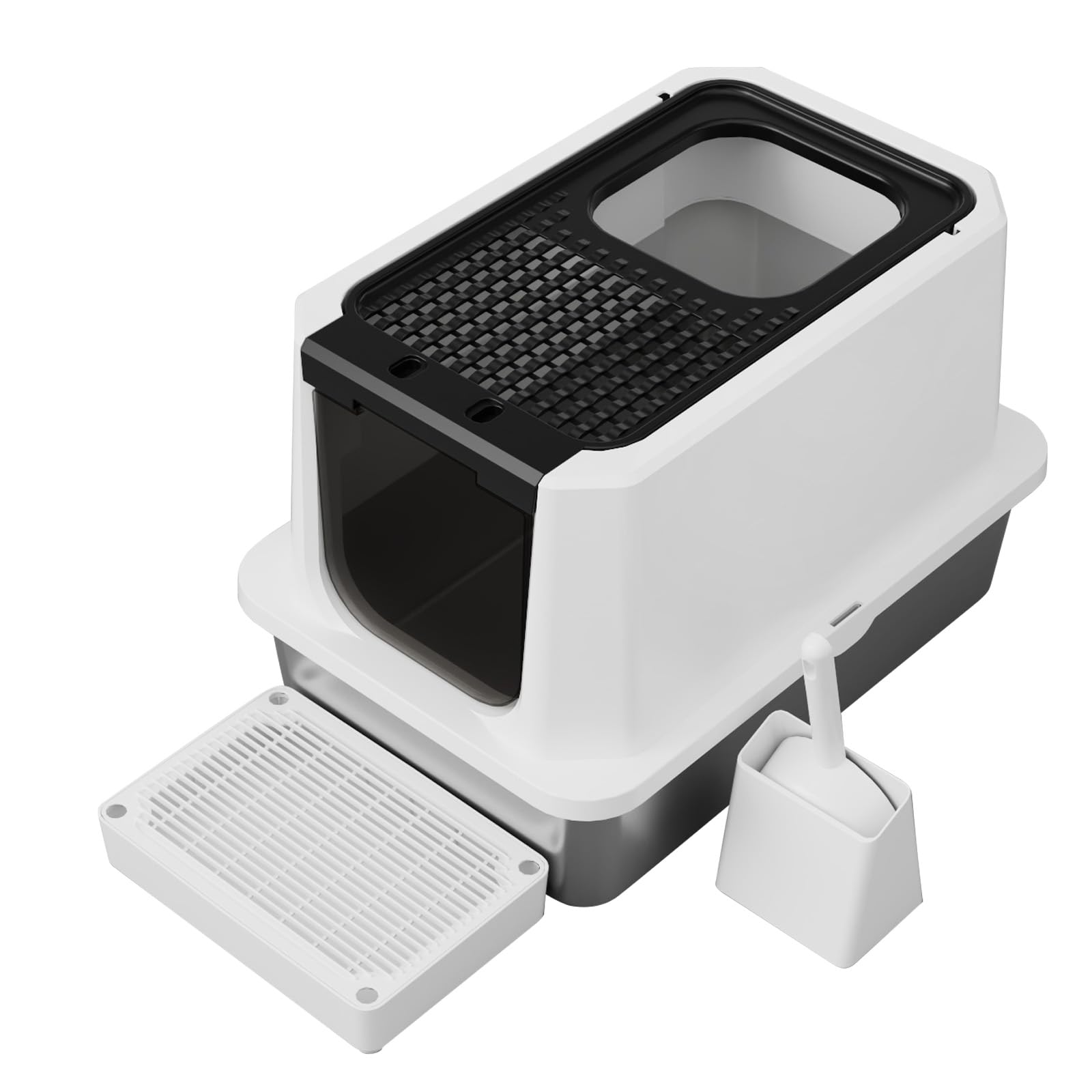 Photo 1 of ***FACTORY SEALED*** RIZZARI Stainless Steel Litter Box: Leakproof Enclosed Design - Black 24" L*16" W*18" H - Jumbo Size Odor Control for Cats Under 25 lbs - Living Room Bedroom