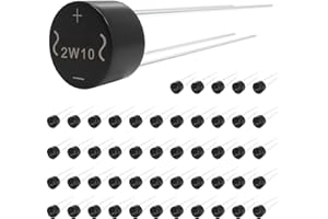 DAOKAI 2W10 Bridge Rectifier Diodes 2A Single Phase Round 1000V Full Wave Electronic Silicon Diodes DIP Direct Plug 4 Pin for