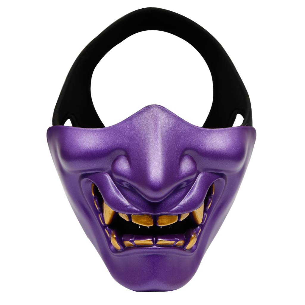 Tactical Half Face Mask,Airsoft Protective Mask for Halloween CS BB Gun Paintball Hunting Shooting Costume Party (Purple)