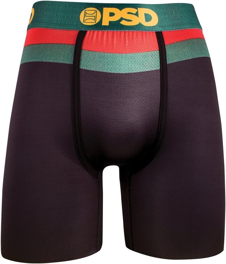 PSD Men's Kyrie Irving Signature Line, Green, Red & Gold Athletic Boxer Brief, Black