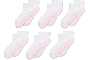 Jefferies Socks Girls 7-16 Sport Quarter Half Cushion 6 Pair Pack Socks