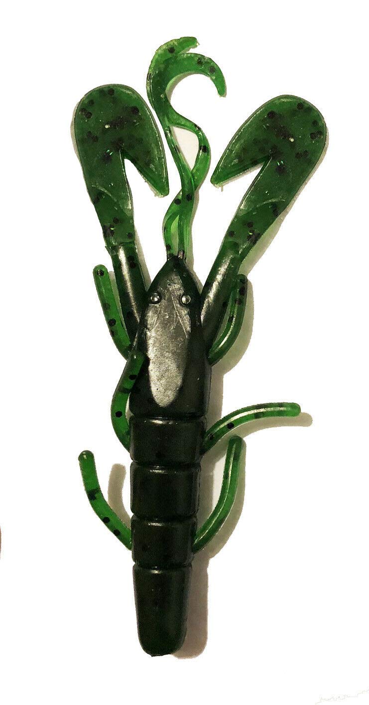 FISHIN ADDICT CRAY CRAY Crayfish Creature Bait fishing lure soft plastic EMERALD pack of 3