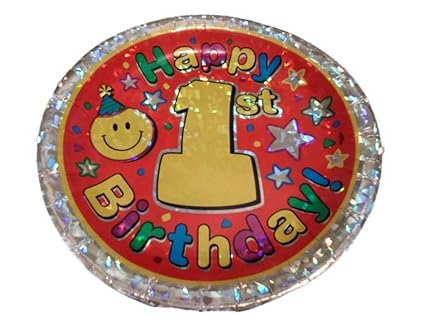 Amazon Com 1st Birthday Plates Emoji Smile Happy Face Fun Sparkle