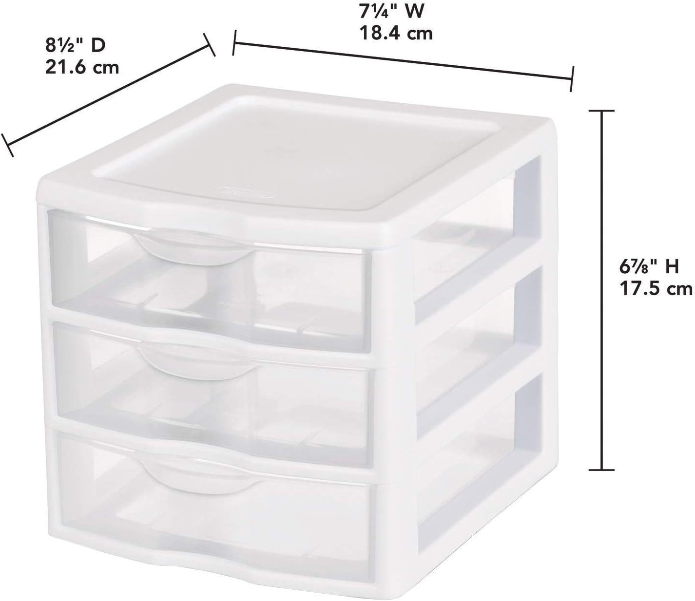Sterilite Organizer Mini 3 Drawer Wht Sm (Pack of 2): Home & Kitchen
