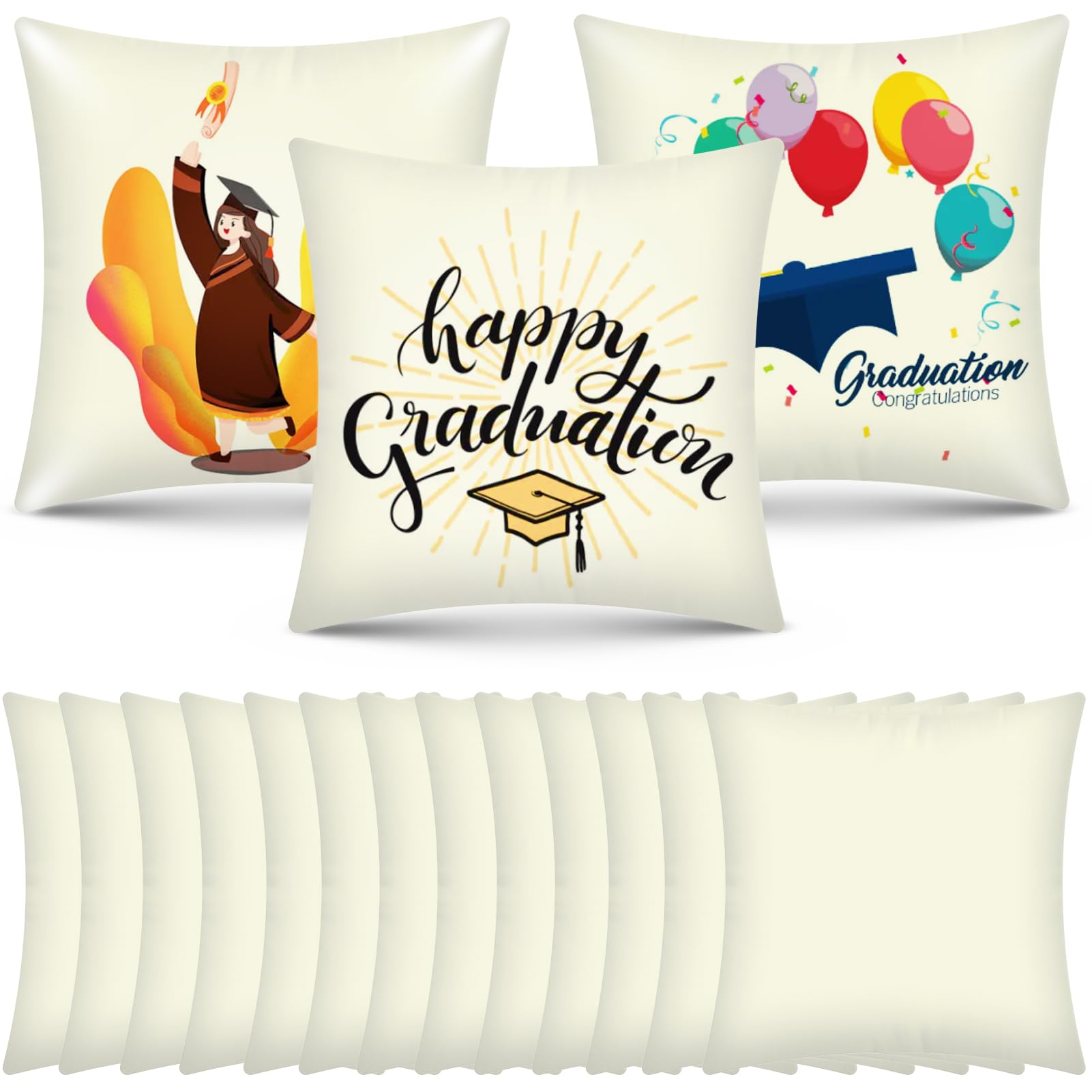 Photo 1 of 16 Pack 17.7"X17.7" Sublimation Blanks Pillowcase, OLSUNOR Sublimation Pillow Cases Natural, Cushion Covers Blanks, Throw Pillow Covers for DIY Decor, Heat Transfer Painting Mother's Day Craft Gift