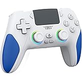 IWGAME RGB Wireless Controller for PS-5/PC, Hall Effect Joysticks &amp; Triggers Gamepad with Programmable/Remap/Turbo Functions, 3.5MM Audio Jack, 6-Axis Motion Control,Dual Vibration(Blue)