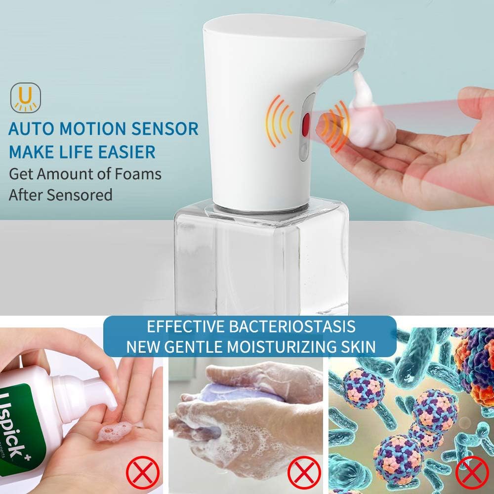 Soap Dispenser, Touchless Foaming Soap Dispenser Infrared Motion Sensor, Hand Free Countertop Soap Dispensers, Battery Operated, Xmas Gift Automatic Soap Pump for Bathroom Kitchen, 450ml: Home & Kitchen