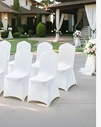 VEVOR 100 Pcs White Chair Covers Polyester Spandex