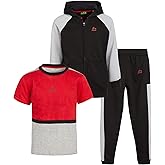 RBX Boys Sweatpants Set - 3 Piece Fleece Pullover Boys Hoodies Athletic Shirt & Kids Jogger Sweatpants Activewear Set (4-12)